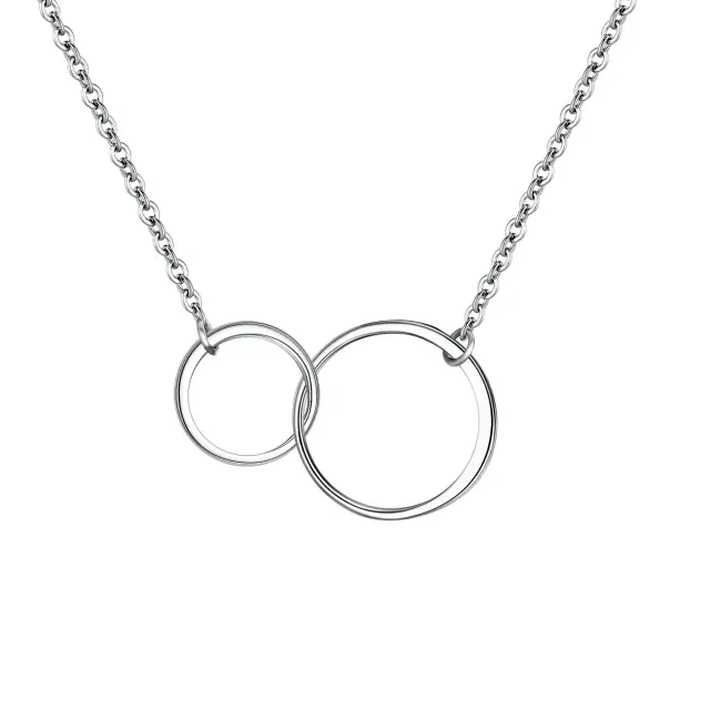 Ever Faith Mother Daughter Necklace Sterling Silver Infinity Interlocking Double Circles Pendant Necklace