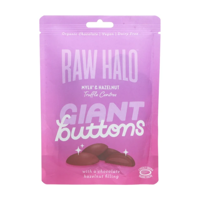Raw Halo Hazelnut Mylk Choc Buttons - 100G