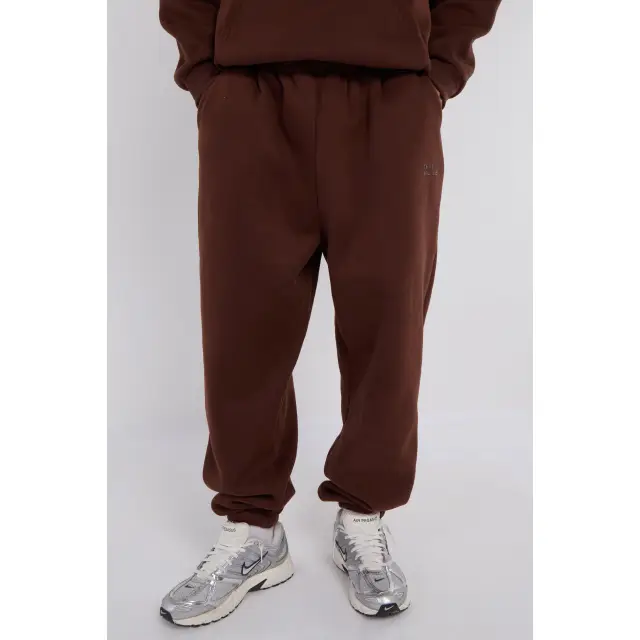 Third Avenue High-Rise Relaxed Fleece Joggers, Vintage Brown, XL Size