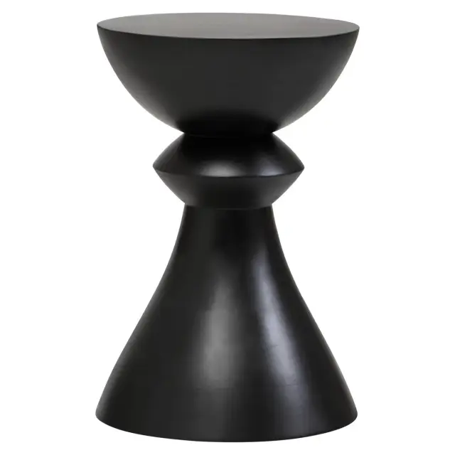 Walsa Black Finish Mango Wood Accent Side Table