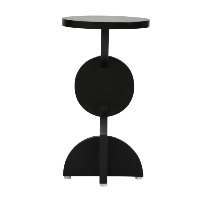 Walsa Black Finish Mango Wood Abstract Side Table
