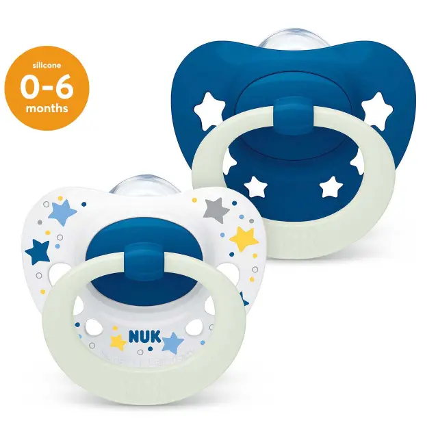 Nuk Signature Night Silicone Soother Size 1 x2 Boy