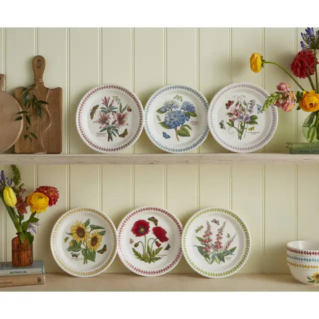 Portmeirion Botanic Garden Meadow Set Of 6 Small Dinner Plates -Assorted Designs