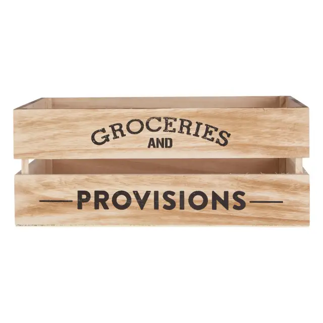 Naresso Natural Wood Groceries and Provisions Crate