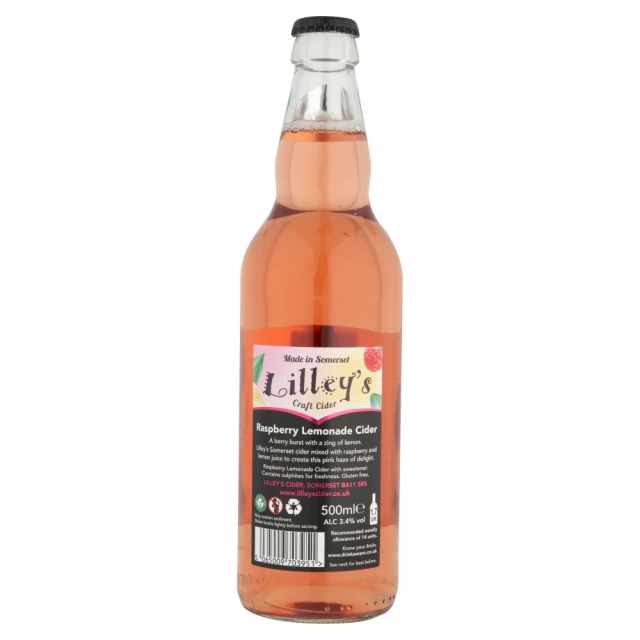 Lilley'S Raspberry Lemonade Cider Lightly Sparkled 500Ml (Abv 3.4% )