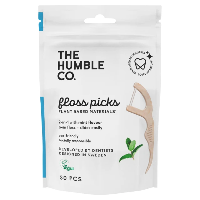The Humble Co. Floss Picks Cornstarch - Mint 50 Pack