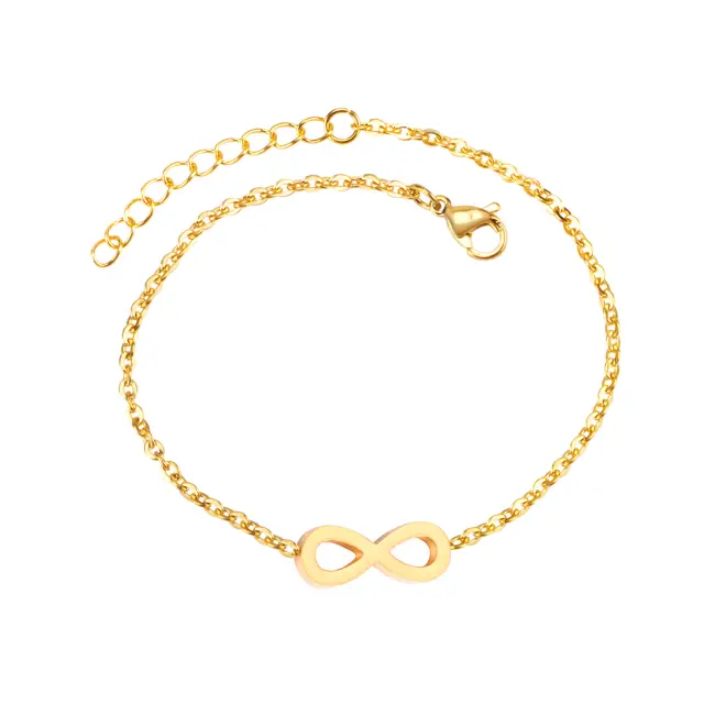 Infinity 18K Gold Plated Bracelet - 18cm long x 12mm Infinity