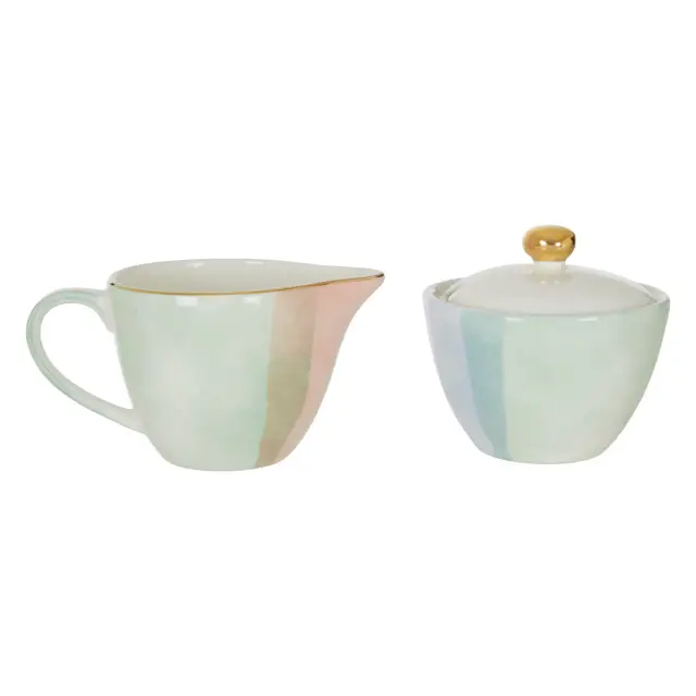 Colour Of Paradise Sugar Pot And Creamer