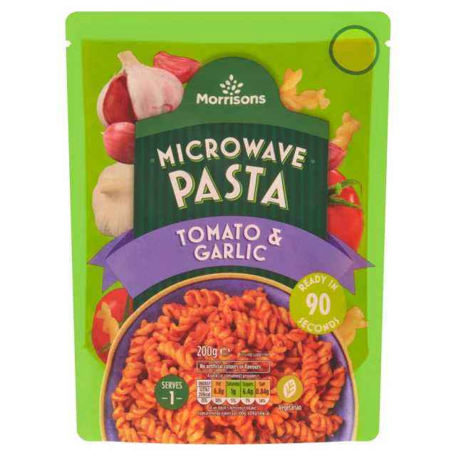 Morrisons Tomato, Garlic & Onion Microwave Pasta 200g
