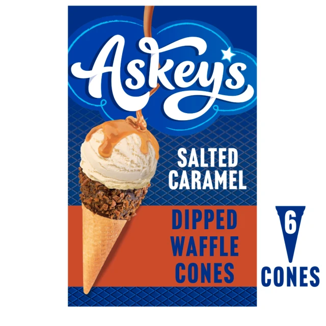 Askeys Deluxe Cone Salted Caramel 6Pk 900G