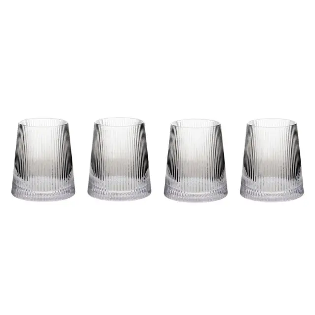 Eldon Set of Four Ribbed Glass Tumblers