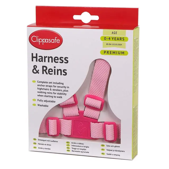 Clippasafe Harness & Reins Pink