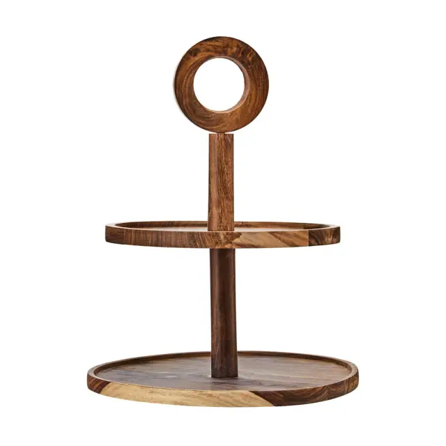 Kora Sheesham Wood Two Tier Cake Stand