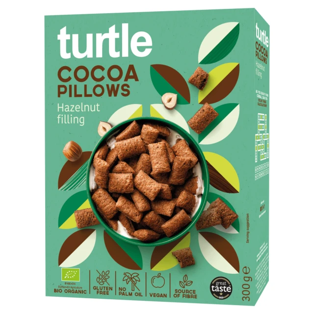 Turtle - Organic Cocoa Pillows with Hazelnut Filling - 300g