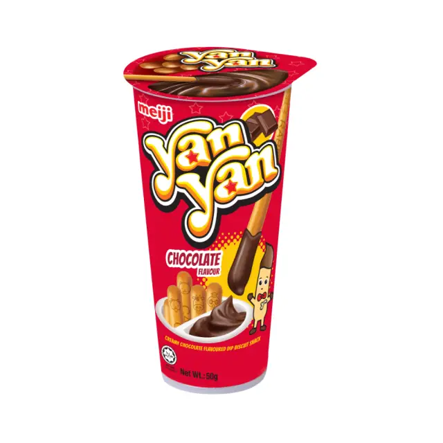 Meiji Yan Yan Biscuit Sticks with Chocolate Flavoured Dip 50g 明治欣欣杯巧克力味蘸酱饼干棒 50g