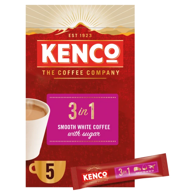Kenco 3 In 1 Smooth White Coffee With Sugars 5 Sachets 100G