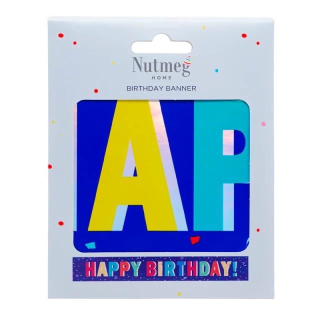 NUTMEG HAPPY BIRTHDAY BANNER BLUE