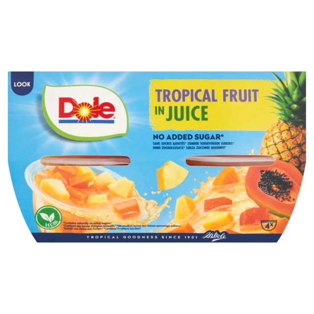 Dole Tropical Fruit In Juice 4x113g