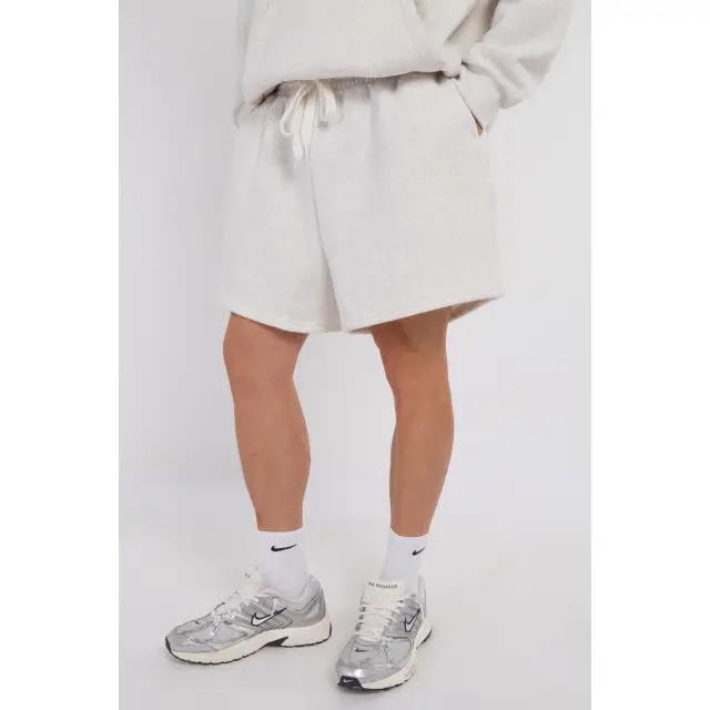 Third Avenue Relaxed-Fit High-Rise Fleece Short, Marl Grey, XL Size