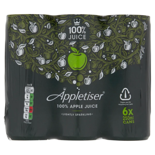 Appletiser 100% Apple Juice Lightly Sparkling 6 X 250ml