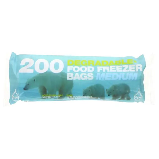 D2W - Freezer Bags Medium 5L - 100% Degradable, 177x225mm - 200 BAG