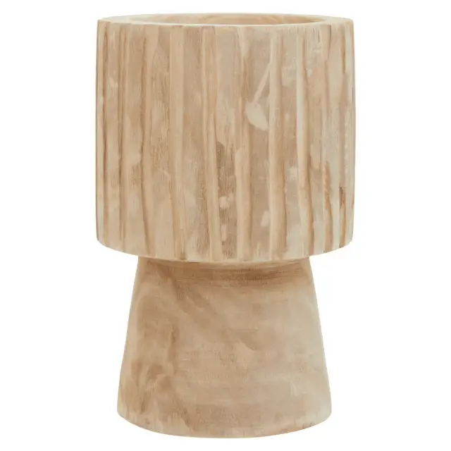 Arlo Engraved Wooden Vase