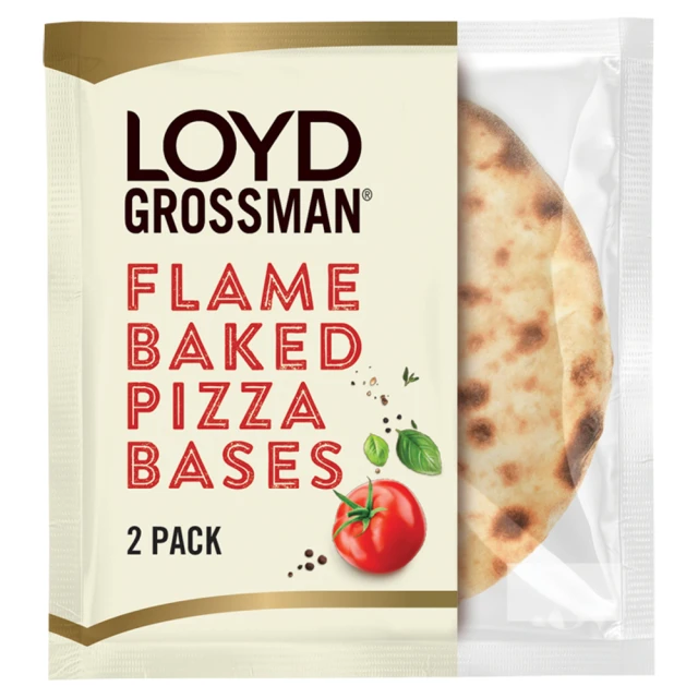 Loyd Grossman Flame Baked Pizza Bases 2 Pack 220g