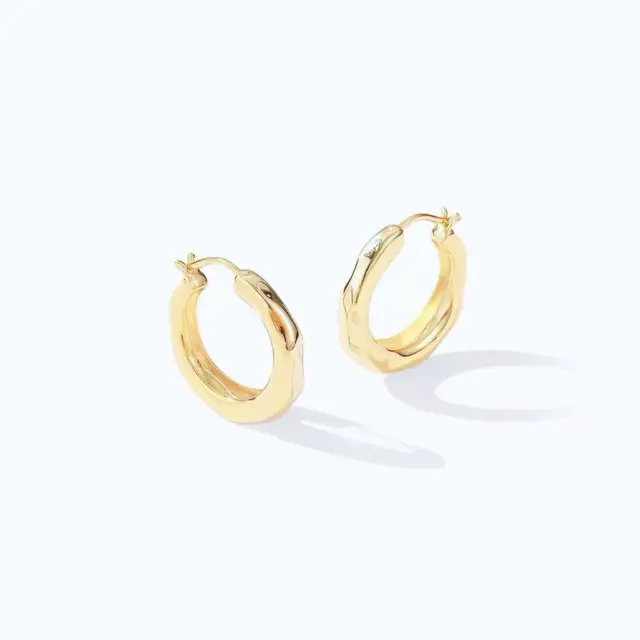 Irregular Small Hoop 18K Gold Plated Earrings