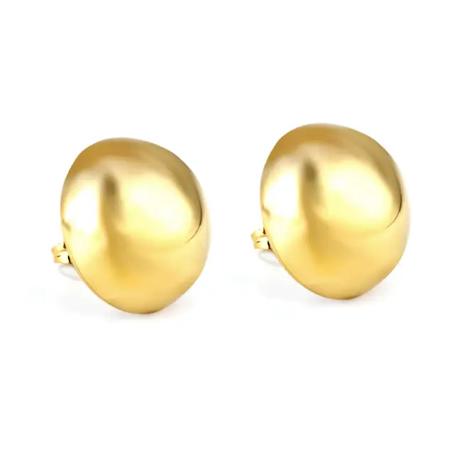 Half Dome 18K Gold Plated 20mm Stud Earrings