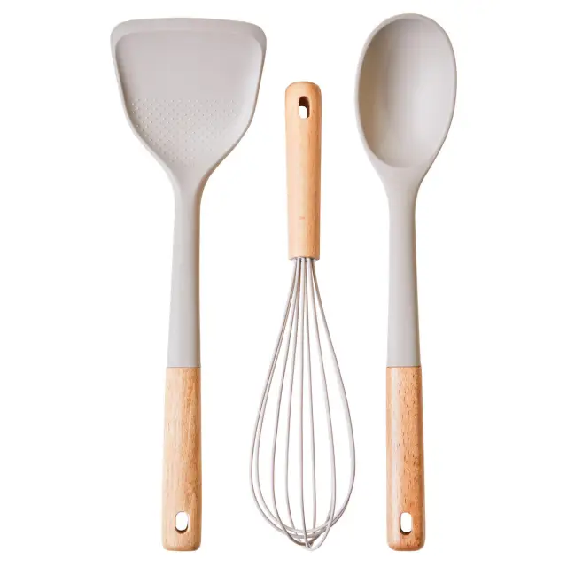 Nova Stone Grey Silicone Head 3pc Kitchen Tool Set
