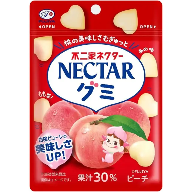Fujiya Nectar Peach Gummy Candy 48g 不二家 桃子软糖