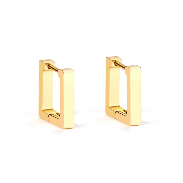 Square Hoop 14mm 18K Gold Plated Earrings