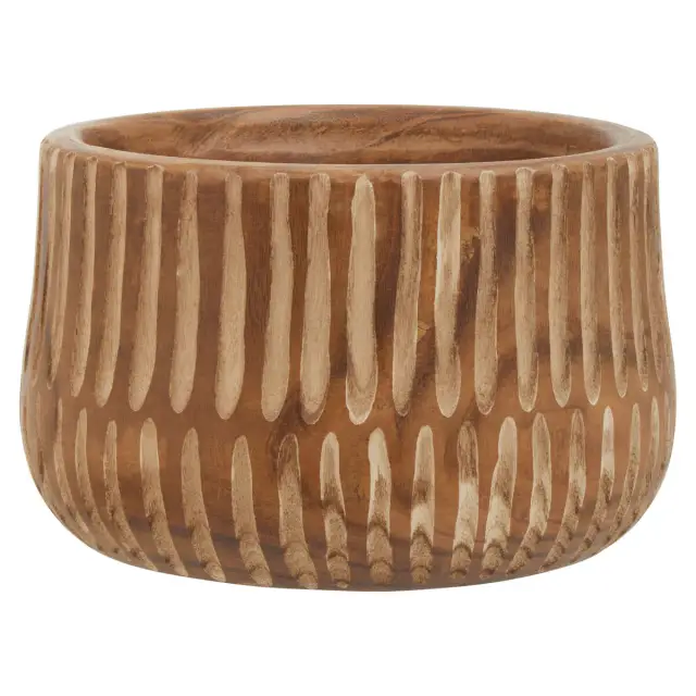 Arlo Large Brown And Natural Wooden Planter