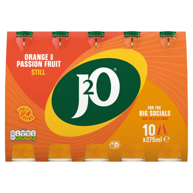 J2O Orange & Passion Fruit 10 X 275Ml