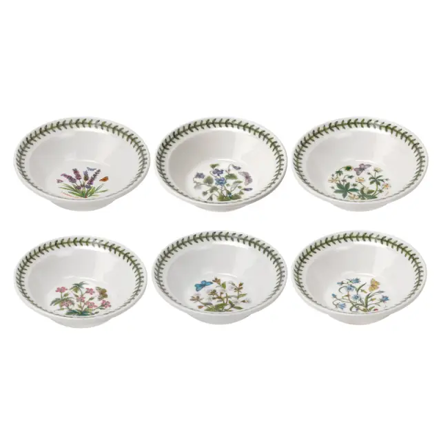Portmeirion Botanic Garden Set Of 6 Oatmeal/Cereal Bowls - Assoretd Designs