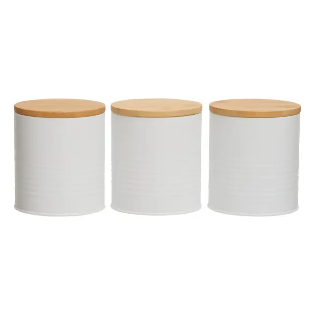 Set Of Three Alton White Cannisters