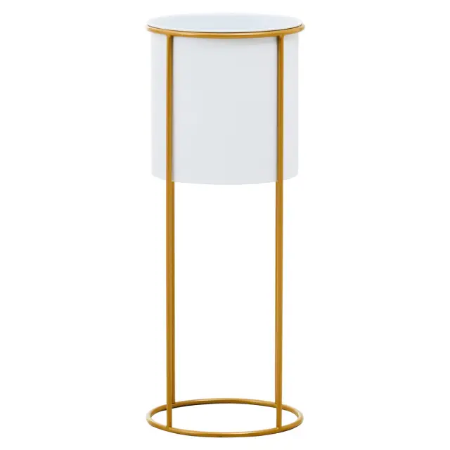 Trosa Large White And Gold Floor Standing Planter