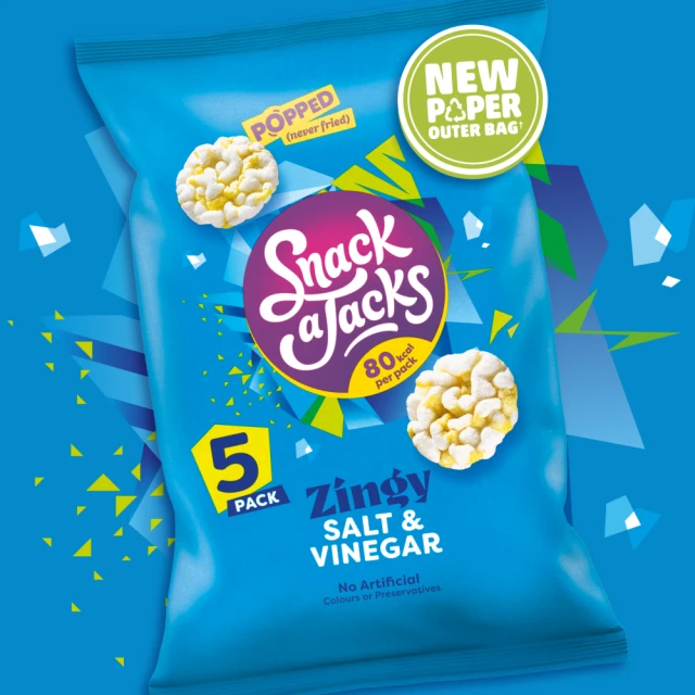Snack A Jacks Crispy Salt & Vinegar 5 X 19G