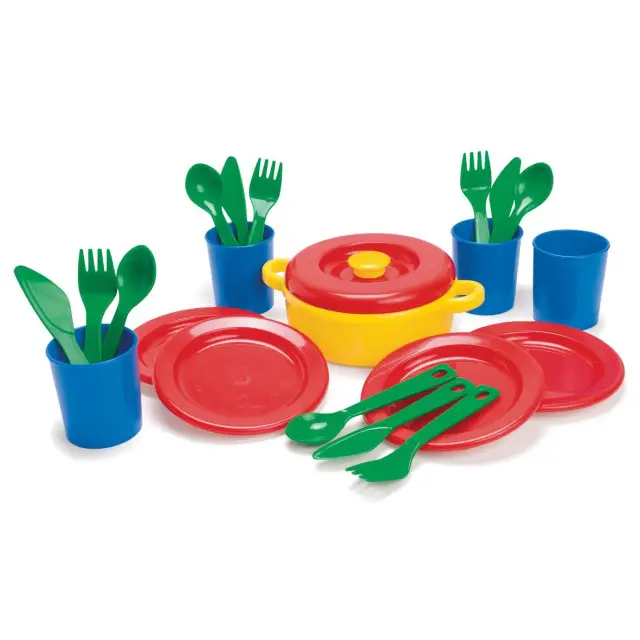 Dantoy Plastic Pretend Play Dinner set in net 