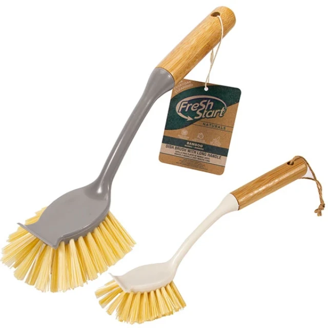 Bamboo handle kitchen brush