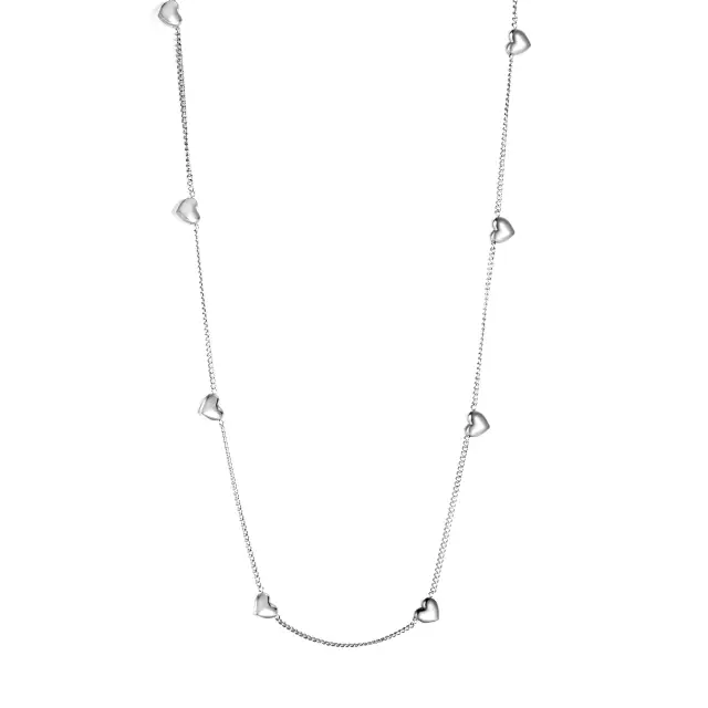 8 Heart Chain Stainless Steel 40cm Necklace