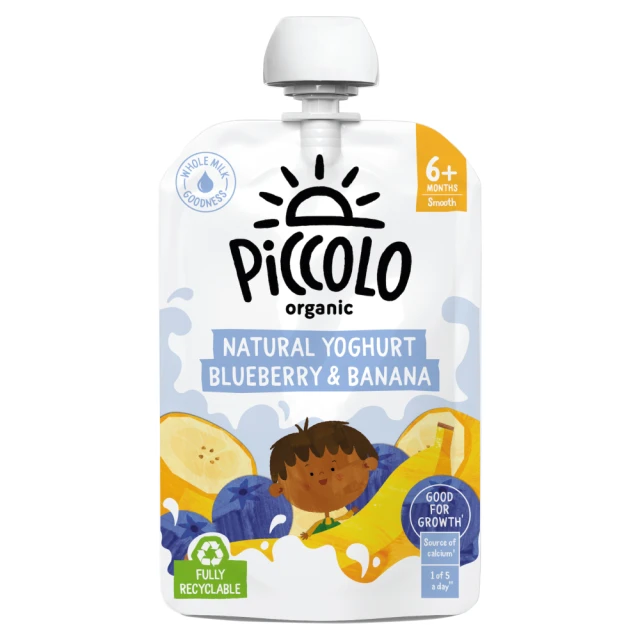 PICCOLO ORGANIC NATURAL YOGHURT BLUEBERRY & BANANA STAGE 1 100G