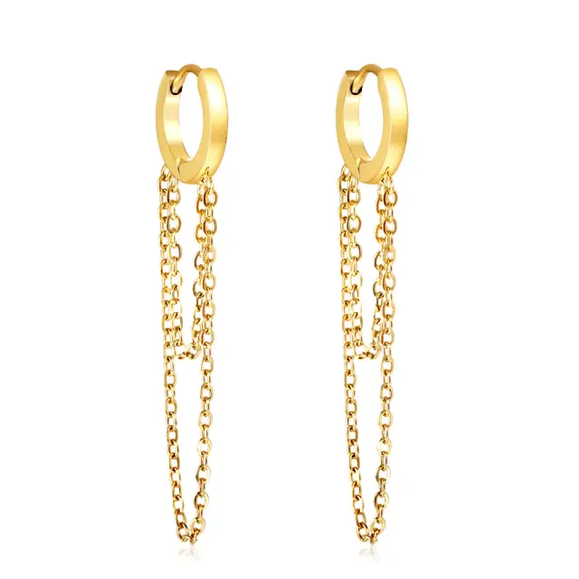 Droop Chain 18K Gold Plated Earrings