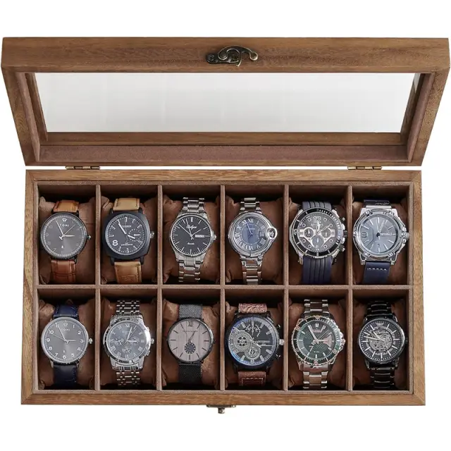 SONGMICS Watch Box, 35x21x8.5cm, 12 Slots