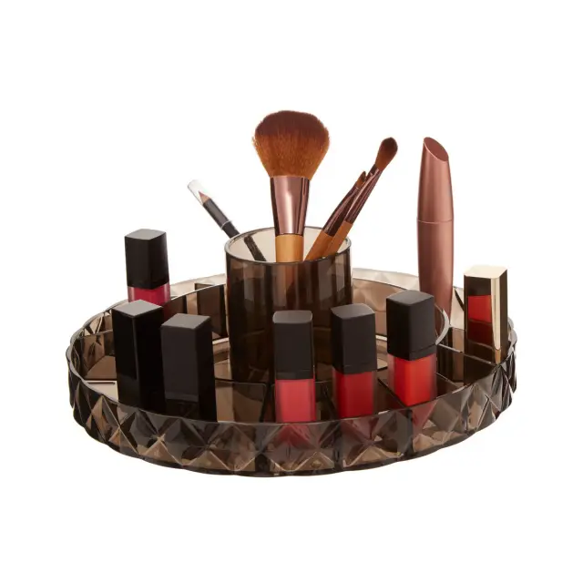 Beauty Revolving Round Black Cosmetic Organiser