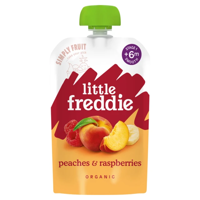 Little Freddie Peachies & Raspberry Pouch 6+ Months 100G