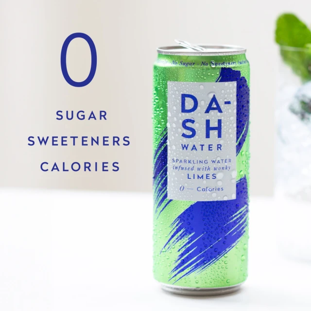 DASH Lime Infused Sparkling Water 4 x 330ml