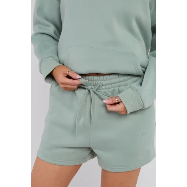 Third Avenue Relaxed-Fit High-Rise Fleece Short, Mineral Green, L Size