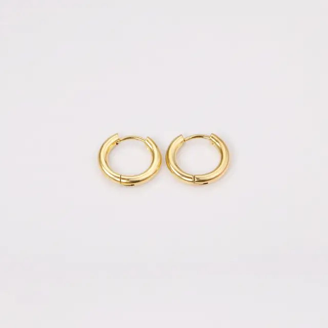 Small 8mm Hoop 18K Gold Plated Earrings