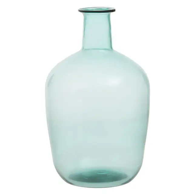 Bexley Blue Small Bottle Neck Recycled Glass Vase